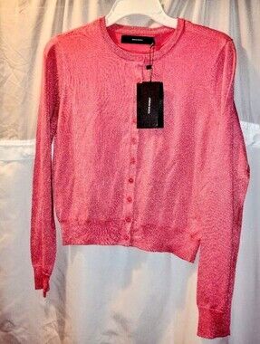 Vero Moda Pink Crew Neck Button-Front Cardigan